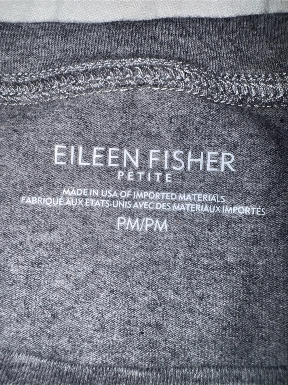 Eileen Fisher Heathered Gray Capped Sleeve Organic Cotton T-Shirt Dress PM